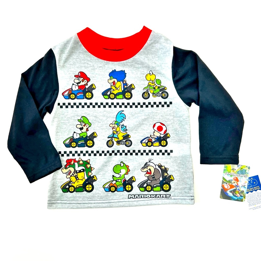 NEW Boy 4 Nintendo Mario Kart Pajama Top